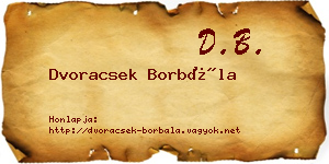 Dvoracsek Borbála névjegykártya